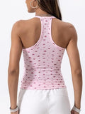 Danysu V Neck Racerback Floral Tank Top with Built in Bra