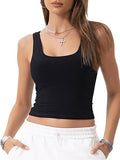 Danysu Solid Women Square Neck Tank Top with Built in Bra