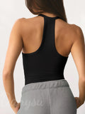 Danysu V Neck Racerback Tank Top with Built in Bra