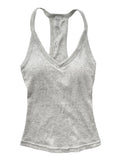 Danysu V Neck Racerback Tank Top with Built in Bra