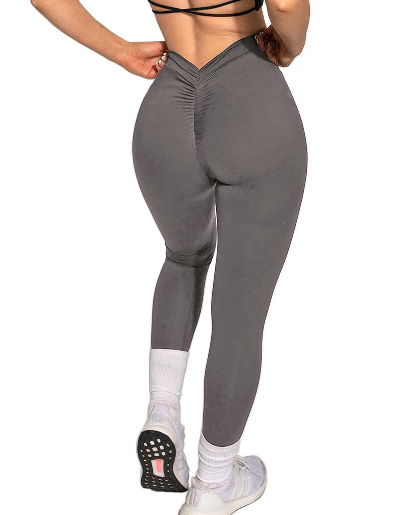 High Waist Nylon Back V Butt Pants For Women Gray Yoga Pants