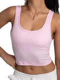 Danysu Women Square Neck Tank Top with Built in Bra