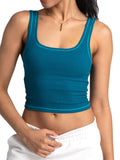 Danysu Women Square Neck Tank Top with Built in Bra