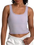 Danysu Women Square Neck Tank Top with Built in Bra